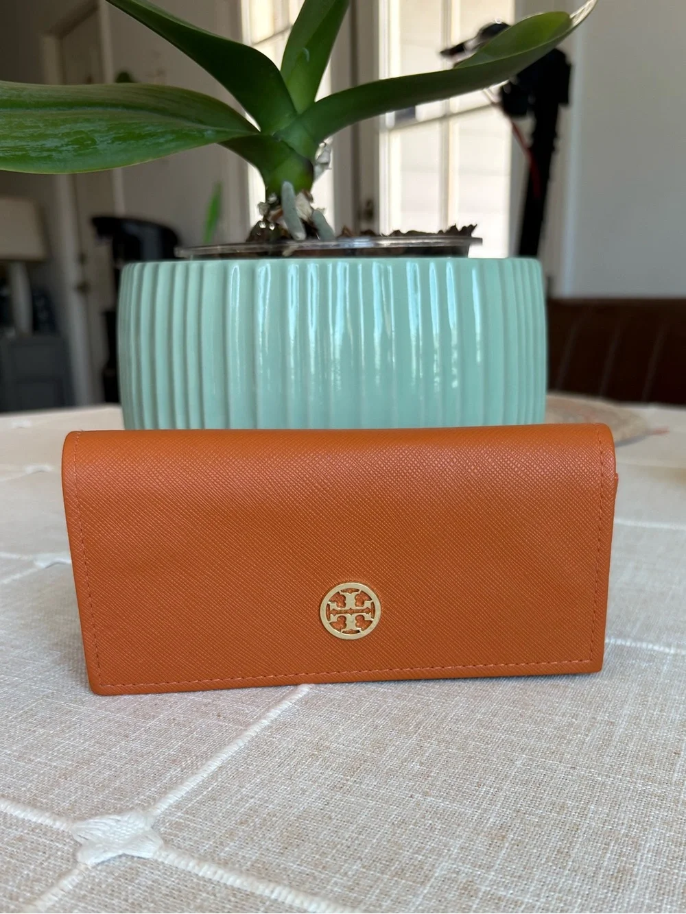 Tory Burch Orange Eyeglasses Case & Pouch